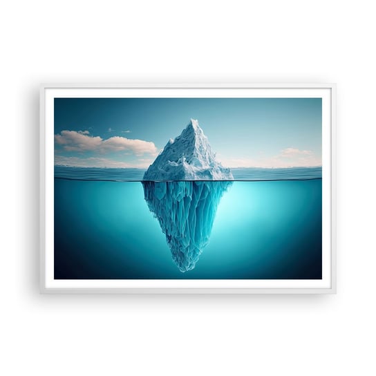 Obraz - Plakat - Królowa lodu - 100x70cm - Góra Lodowa Woda Lodowiec - Foto Plakaty w ramie koloru białego do Salonu Sypialni ARTTOR ARTTOR
