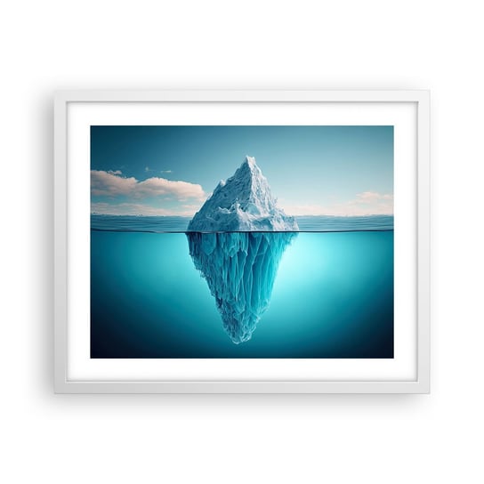 Obraz - Plakat - Królowa lodu - 50x40cm - Góra Lodowa Woda Lodowiec - Foto Plakaty w ramie koloru białego do Salonu Sypialni ARTTOR ARTTOR