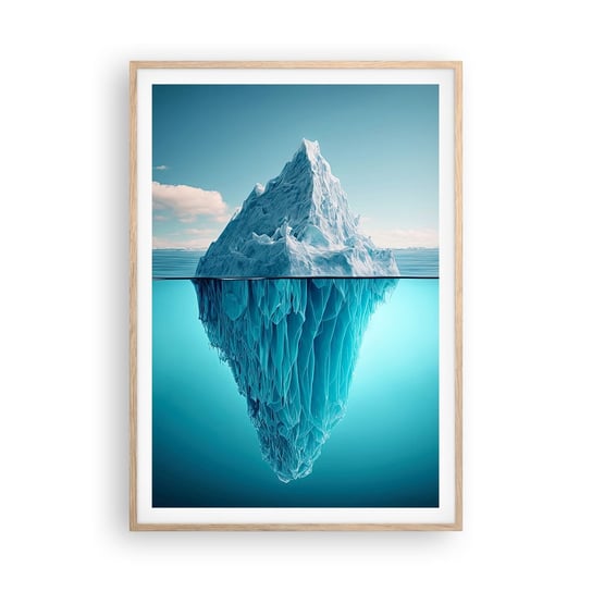 Obraz - Plakat - Królowa lodu - 70x100cm - Góra Lodowa Woda Lodowiec - Foto Plakaty w ramie koloru jasny dąb do Salonu Sypialni ARTTOR ARTTOR
