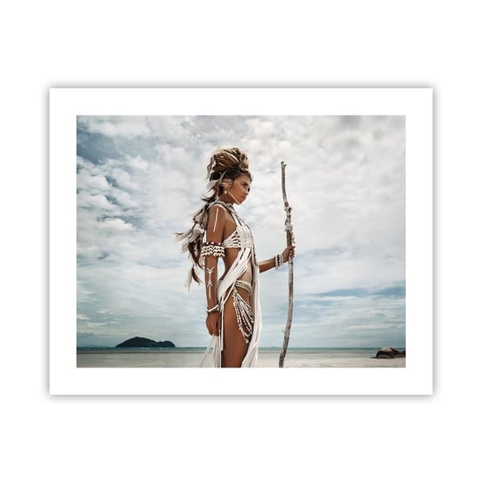Obraz - Plakat - Królowa tropików - 50x40cm - Kobieta Strój Etniczny Plemię - Foto Plakaty bez ramy do Salonu Sypialni ARTTOR ARTTOR