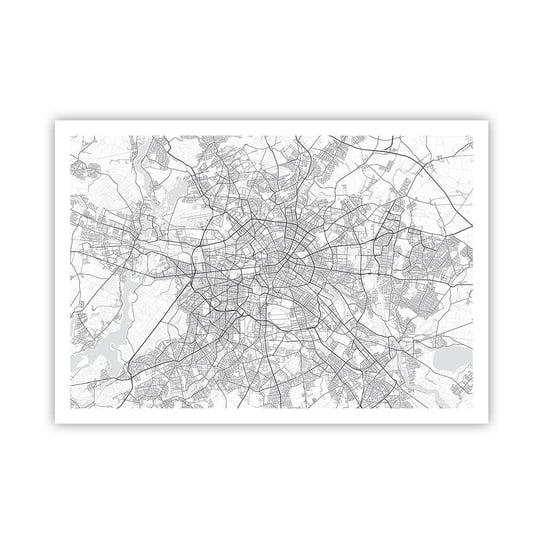 Obraz - Plakat - Kwiat Berlina - 100x70cm - Miasto Mapa Miasta Berlin - Foto Plakaty bez ramy na ścianę do Salonu Sypialni ARTTOR ARTTOR