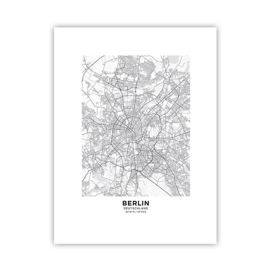 Obraz - Plakat - Kwiat Berlina - 30x40cm - Miasto Mapa Miasta Berlin - Foto Plakaty na ścianę bez ramy - Plakat do Salonu Sypialni ARTTOR ARTTOR