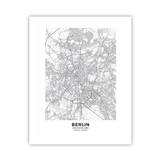 Obraz - Plakat - Kwiat Berlina - 40x50cm - Miasto Mapa Miasta Berlin - Foto Plakaty bez ramy do Salonu Sypialni ARTTOR ARTTOR