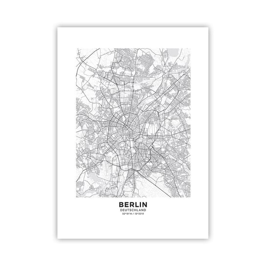 Obraz - Plakat - Kwiat Berlina - 50x70cm - Miasto Mapa Miasta Berlin - Nowoczesny modny obraz Plakat bez ramy do Salonu Sypialni ARTTOR ARTTOR