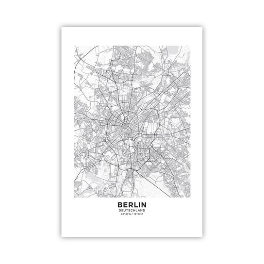 Obraz - Plakat - Kwiat Berlina - 61x91cm - Miasto Mapa Miasta Berlin - Foto Plakaty na ścianę bez ramy - Plakat do Salonu Sypialni ARTTOR ARTTOR