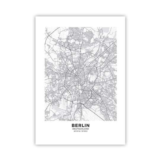 Obraz - Plakat - Kwiat Berlina - 70x100cm - Miasto Mapa Miasta Berlin - Foto Plakaty bez ramy na ścianę do Salonu Sypialni ARTTOR ARTTOR