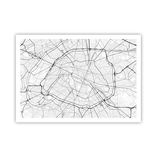 Obraz - Plakat - Kwiat Paryża - 100x70cm - Miasto Mapa Miasta Paryż - Foto Plakaty bez ramy na ścianę do Salonu Sypialni ARTTOR ARTTOR