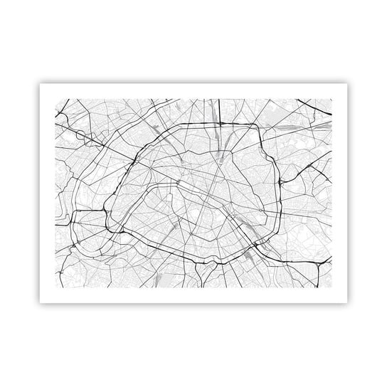 Obraz - Plakat - Kwiat Paryża - 70x50cm - Miasto Mapa Miasta Paryż - Nowoczesny modny obraz Plakat bez ramy do Salonu Sypialni ARTTOR ARTTOR