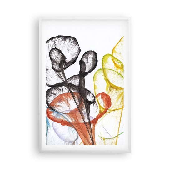 Obraz - Plakat - Kwiaty z duszą - 61x91cm - Kwiaty Abstrakcja Grafika - Foto Plakaty na ścianę w ramie białej - Plakat do Salonu Sypialni ARTTOR ARTTOR