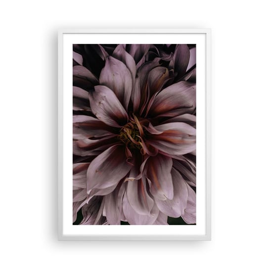 Obraz - Plakat - Kwietne serce - 50x70cm - Bukiet Kwiatów Dalia Kwiat - Nowoczesny modny obraz Plakat rama biała ARTTOR ARTTOR