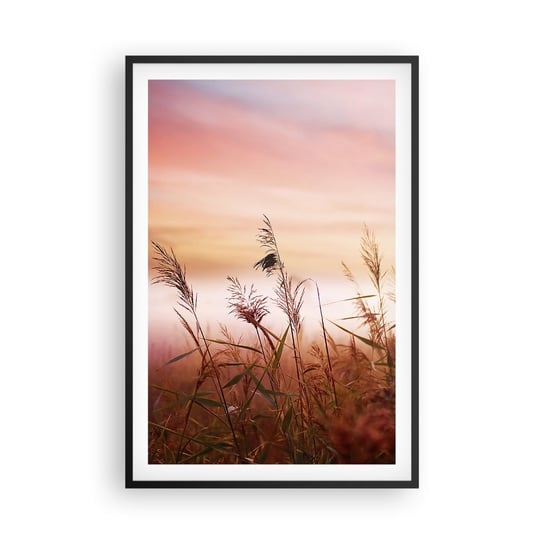 Obraz - Plakat - Latawce, dmuchawce, wiatr - 61x91cm - Krajobraz Łąka Natura - Foto Plakaty na ścianę w czarnej ramie - Plakat do Salonu Sypialni ARTTOR ARTTOR