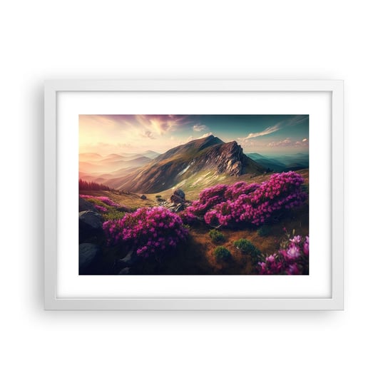 Obraz - Plakat - Lato w górach - 40x30cm - Krajobraz Natura Góry - Foto Plakaty na ścianę w ramie białej - Plakat do Salonu Sypialni ARTTOR ARTTOR