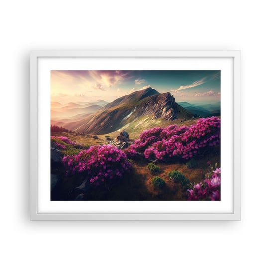 Obraz - Plakat - Lato w górach - 50x40cm - Krajobraz Natura Góry - Foto Plakaty w ramie koloru białego do Salonu Sypialni ARTTOR ARTTOR