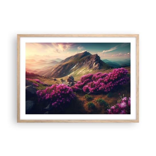 Obraz - Plakat - Lato w górach - 70x50cm - Krajobraz Natura Góry - Nowoczesny modny obraz Plakat rama jasny dąb ARTTOR ARTTOR
