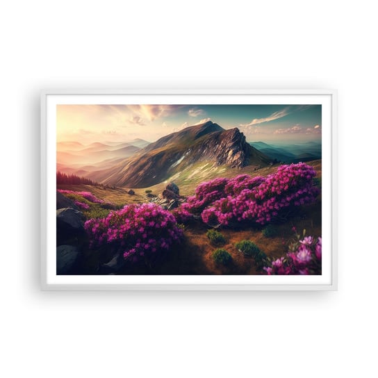 Obraz - Plakat - Lato w górach - 91x61cm - Krajobraz Natura Góry - Foto Plakaty na ścianę w ramie białej - Plakat do Salonu Sypialni ARTTOR ARTTOR