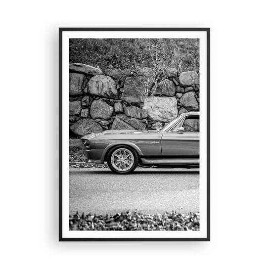 Obraz - Plakat - Legenda lat 60. - 70x100cm - Samochód Vintage Motoryzacja Samochód Sportowy - Foto Plakaty w ramie koloru czarnego do Salonu Sypialni ARTTOR ARTTOR