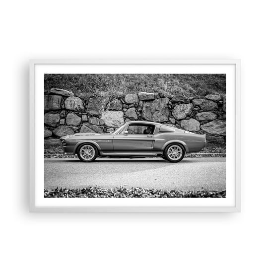 Obraz - Plakat - Legenda lat 60. - 70x50cm - Samochód Vintage Motoryzacja Samochód Sportowy - Nowoczesny modny obraz Plakat rama biała ARTTOR ARTTOR