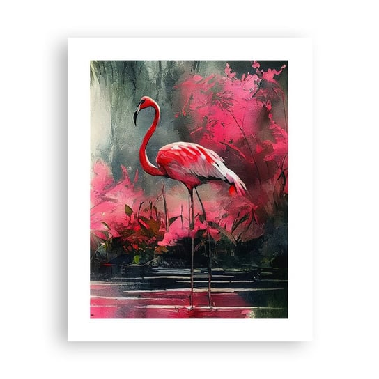 Obraz - Plakat - Lekcja naturalnego wdzięku - 40x50cm - Flamingi Sztuka Pejzaż - Foto Plakaty bez ramy do Salonu Sypialni ARTTOR ARTTOR