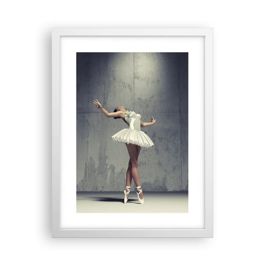Obraz - Plakat - Lekko jak ptak - 30x40cm - Baletnica Balet Taniec - Foto Plakaty na ścianę w ramie białej - Plakat do Salonu Sypialni ARTTOR ARTTOR