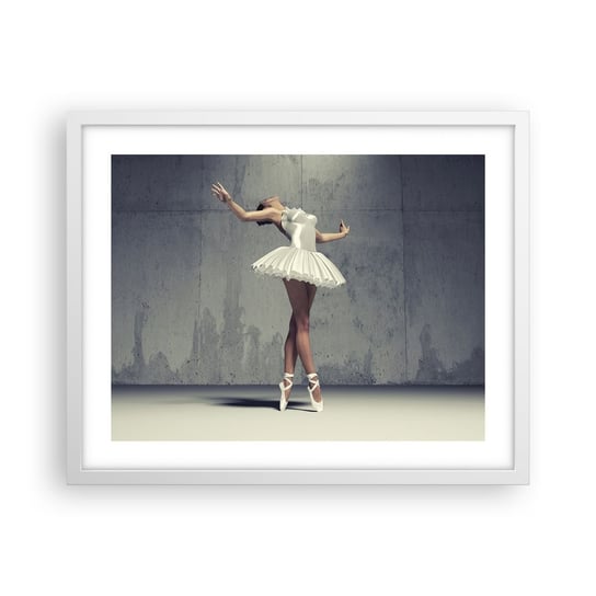 Obraz - Plakat - Lekko jak ptak - 50x40cm - Baletnica Balet Taniec - Foto Plakaty w ramie koloru białego do Salonu Sypialni ARTTOR ARTTOR