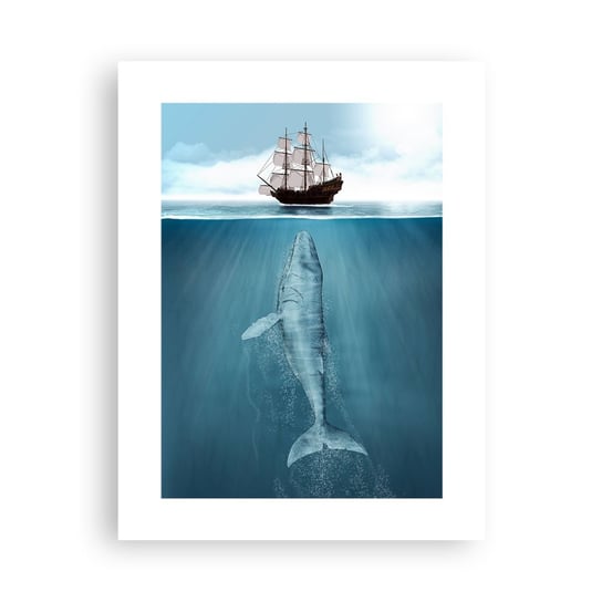 Obraz - Plakat - Lepiej nie wiedzieć - 30x40cm - Wieloryb Żaglowiec Ocean - Foto Plakaty na ścianę bez ramy - Plakat do Salonu Sypialni ARTTOR ARTTOR