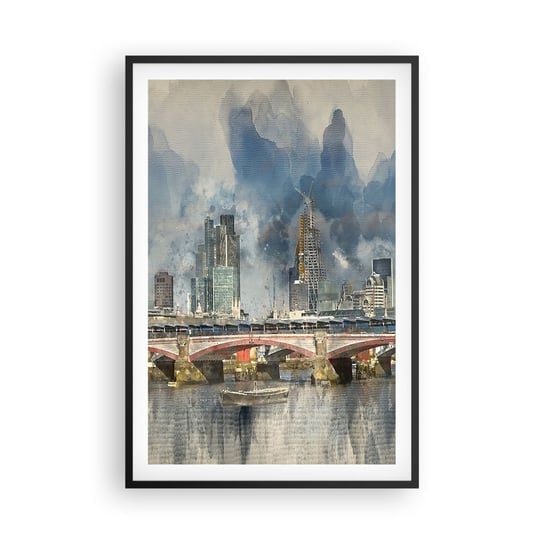 Obraz - Plakat - Londyn w całej okazałości - 61x91cm - Miasto Londyn Architektura - Foto Plakaty na ścianę w czarnej ramie - Plakat do Salonu Sypialni ARTTOR ARTTOR