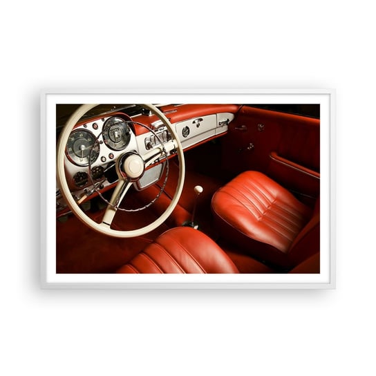 Obraz - Plakat - Luksus w stylu vintage - 91x61cm - Samochód Klasyk Motoryzacja - Foto Plakaty na ścianę w ramie białej - Plakat do Salonu Sypialni ARTTOR ARTTOR