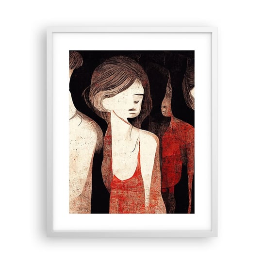 Obraz - Plakat - Madonny z ciemności - 40x50cm - Kobiety Sztuka Smutek - Foto Plakaty w ramie koloru białego do Salonu Sypialni ARTTOR ARTTOR