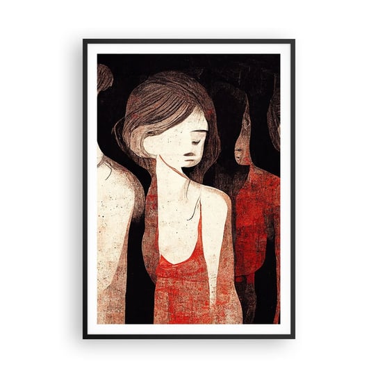 Obraz - Plakat - Madonny z ciemności - 70x100cm - Kobiety Sztuka Smutek - Foto Plakaty w ramie koloru czarnego do Salonu Sypialni ARTTOR ARTTOR