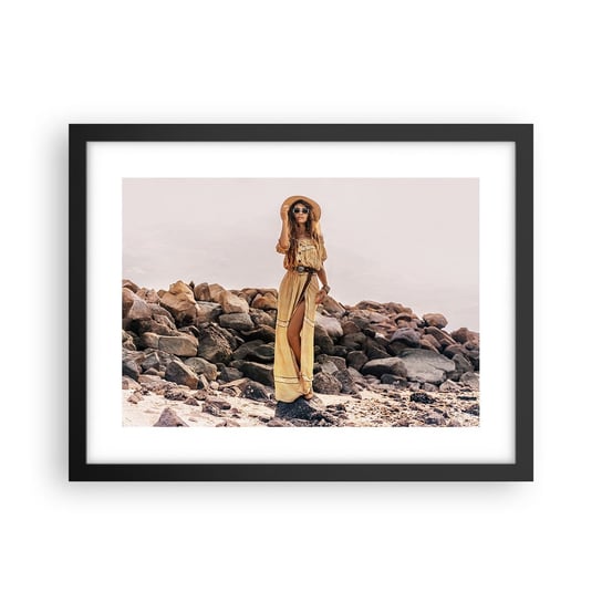 Obraz - Plakat - Magia kamieni - 40x30cm - Piękna Kobieta Moda - Foto Plakaty na ścianę w czarnej ramie - Plakat do Salonu Sypialni ARTTOR ARTTOR