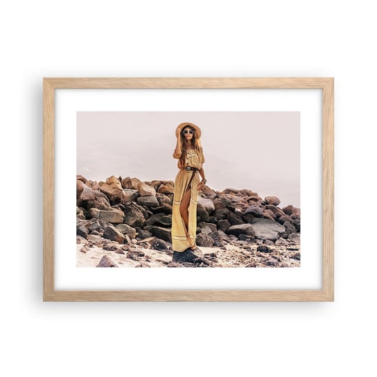 Obraz - Plakat - Magia kamieni - 40x30cm - Piękna Kobieta Moda - Foto Plakaty na ścianę w ramie jasny dąb - Plakat do Salonu Sypialni ARTTOR ARTTOR