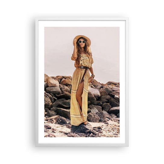 Obraz - Plakat - Magia kamieni - 50x70cm - Piękna Kobieta Moda - Nowoczesny modny obraz Plakat rama biała ARTTOR ARTTOR
