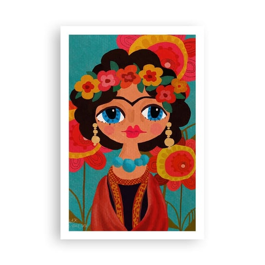 Obraz - Plakat - Makowa panienka - 61x91cm - Frida Kwiatki Kolorowy - Foto Plakaty na ścianę bez ramy - Plakat do Salonu Sypialni ARTTOR ARTTOR