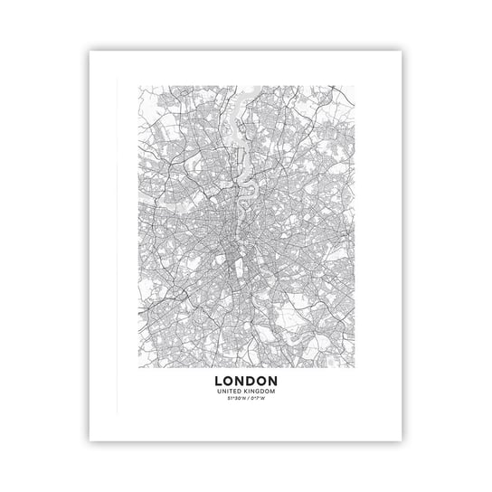 Obraz - Plakat - Mapa londyńskiego labiryntu - 40x50cm - Miasto Mapa Miasta Londyn - Foto Plakaty bez ramy do Salonu Sypialni ARTTOR ARTTOR