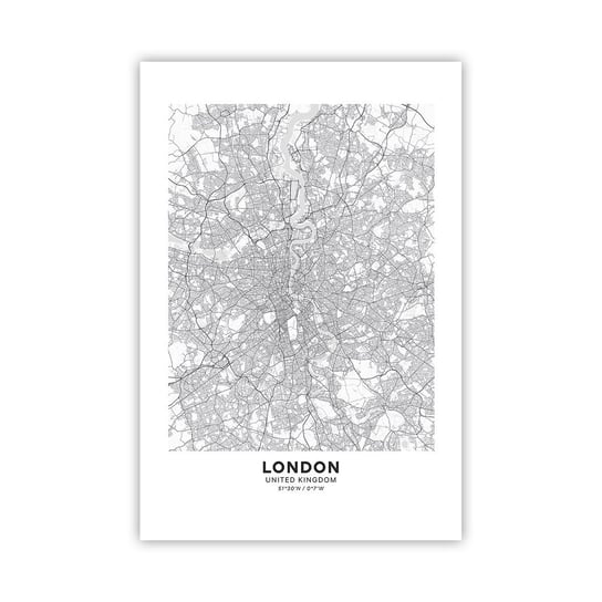 Obraz - Plakat - Mapa londyńskiego labiryntu - 61x91cm - Miasto Mapa Miasta Londyn - Foto Plakaty na ścianę bez ramy - Plakat do Salonu Sypialni ARTTOR ARTTOR