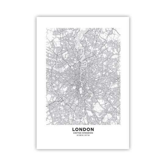 Obraz - Plakat - Mapa londyńskiego labiryntu - 70x100cm - Miasto Mapa Miasta Londyn - Foto Plakaty bez ramy na ścianę do Salonu Sypialni ARTTOR ARTTOR