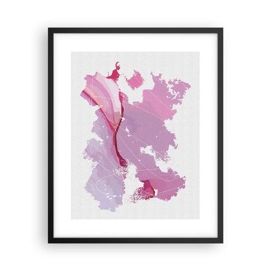 Obraz - Plakat - Mapa różowego świata - 40x50cm - Minimalizm Pastelowa Mapa - Foto Plakaty w ramie koloru czarnego do Salonu Sypialni ARTTOR ARTTOR