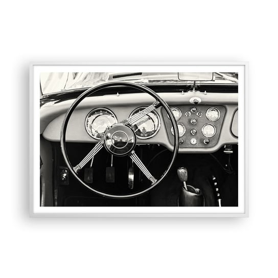 Obraz - Plakat - Marzenie kolekcjonera - 100x70cm - Samochód Vintage Motoryzacja - Foto Plakaty w ramie koloru białego do Salonu Sypialni ARTTOR ARTTOR