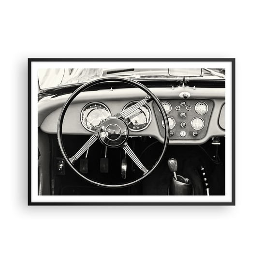 Obraz - Plakat - Marzenie kolekcjonera - 100x70cm - Samochód Vintage Motoryzacja - Foto Plakaty w ramie koloru czarnego do Salonu Sypialni ARTTOR ARTTOR