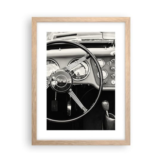 Obraz - Plakat - Marzenie kolekcjonera - 30x40cm - Samochód Vintage Motoryzacja - Foto Plakaty na ścianę w ramie jasny dąb - Plakat do Salonu Sypialni ARTTOR ARTTOR