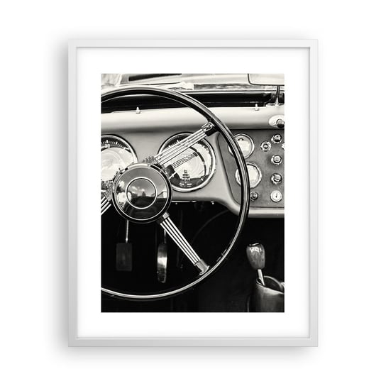 Obraz - Plakat - Marzenie kolekcjonera - 40x50cm - Samochód Vintage Motoryzacja - Foto Plakaty w ramie koloru białego do Salonu Sypialni ARTTOR ARTTOR