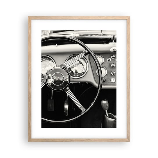 Obraz - Plakat - Marzenie kolekcjonera - 40x50cm - Samochód Vintage Motoryzacja - Foto Plakaty w ramie koloru jasny dąb do Salonu Sypialni ARTTOR ARTTOR
