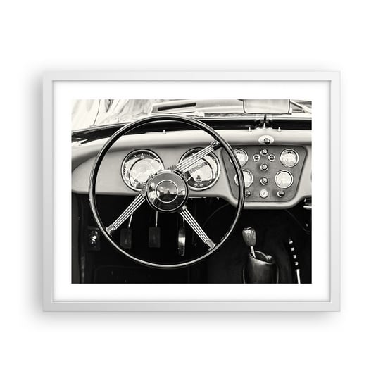 Obraz - Plakat - Marzenie kolekcjonera - 50x40cm - Samochód Vintage Motoryzacja - Foto Plakaty w ramie koloru białego do Salonu Sypialni ARTTOR ARTTOR