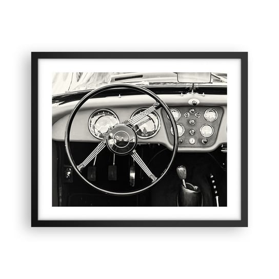 Obraz - Plakat - Marzenie kolekcjonera - 50x40cm - Samochód Vintage Motoryzacja - Foto Plakaty w ramie koloru czarnego do Salonu Sypialni ARTTOR ARTTOR