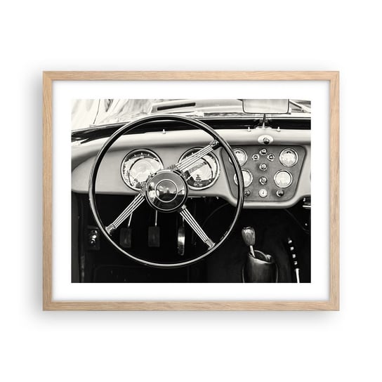 Obraz - Plakat - Marzenie kolekcjonera - 50x40cm - Samochód Vintage Motoryzacja - Foto Plakaty w ramie koloru jasny dąb do Salonu Sypialni ARTTOR ARTTOR