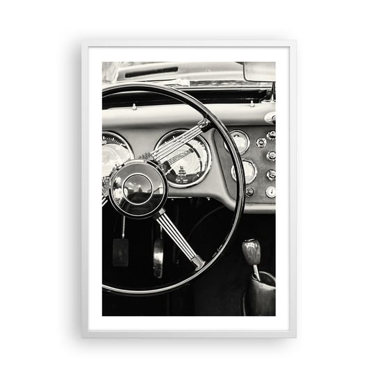 Obraz - Plakat - Marzenie kolekcjonera - 50x70cm - Samochód Vintage Motoryzacja - Nowoczesny modny obraz Plakat rama biała ARTTOR ARTTOR