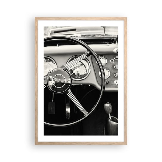 Obraz - Plakat - Marzenie kolekcjonera - 50x70cm - Samochód Vintage Motoryzacja - Nowoczesny modny obraz Plakat rama jasny dąb ARTTOR ARTTOR