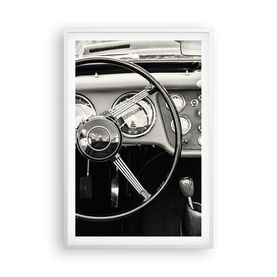 Obraz - Plakat - Marzenie kolekcjonera - 61x91cm - Samochód Vintage Motoryzacja - Foto Plakaty na ścianę w ramie białej - Plakat do Salonu Sypialni ARTTOR ARTTOR