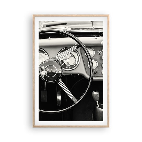 Obraz - Plakat - Marzenie kolekcjonera - 61x91cm - Samochód Vintage Motoryzacja - Foto Plakaty na ścianę w ramie jasny dąb - Plakat do Salonu Sypialni ARTTOR ARTTOR