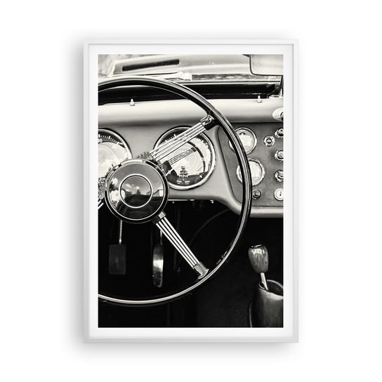 Obraz - Plakat - Marzenie kolekcjonera - 70x100cm - Samochód Vintage Motoryzacja - Foto Plakaty w ramie koloru białego do Salonu Sypialni ARTTOR ARTTOR